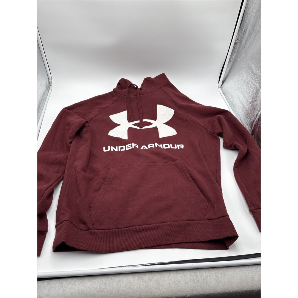 Under Armour Hoodie‎ Mens Size Large Red Maroon Sweatshirt Pullover Used